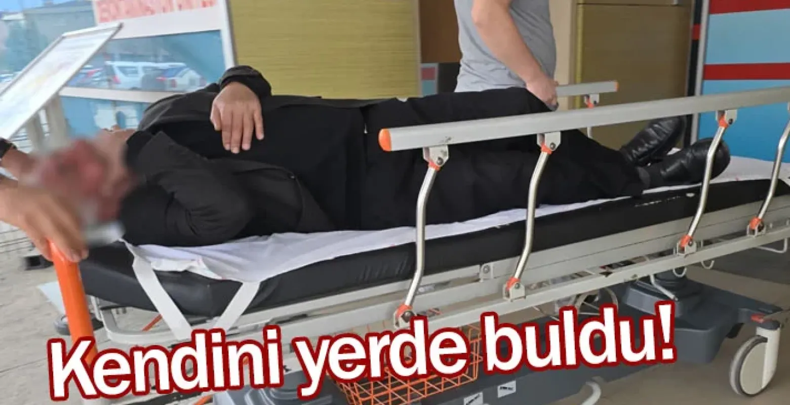 Kendini yerde buldu!