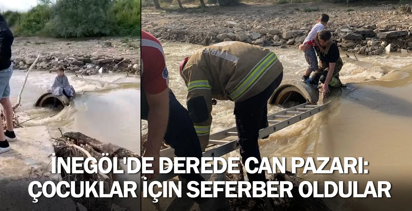 İnegöl'de Derede Can Pazarı: Çocuklar İçin Seferber Oldular
