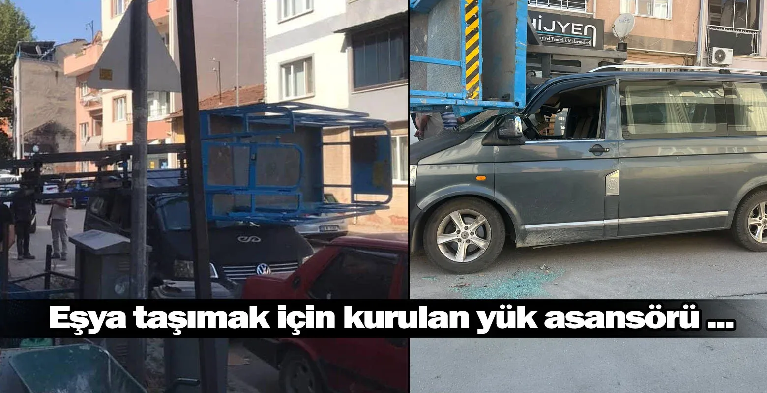 Eşya taşımak için kurulan yük asansörü ...