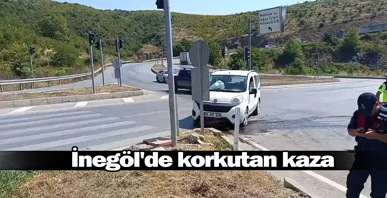 İnegöl'de korkutan kaza