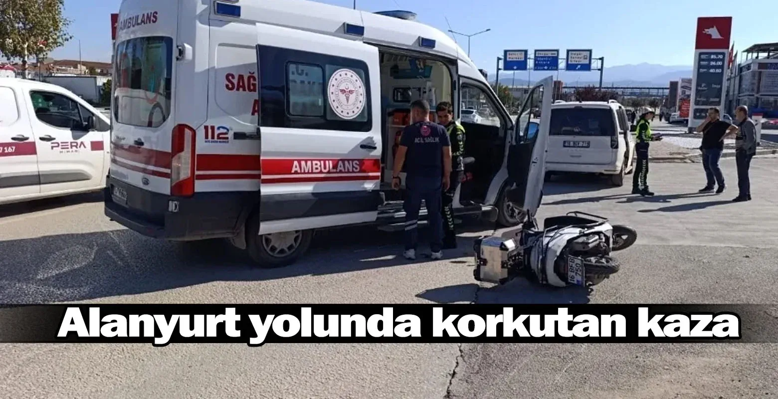 Alanyurt yolunda korkutan kaza