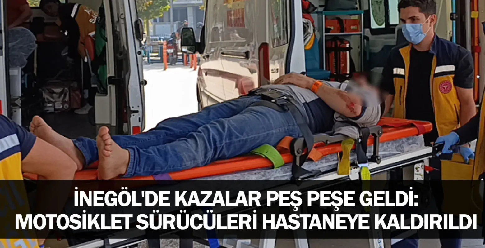 İnegöl'de Kazalar Peş Peşe Geldi: Motosiklet Sürücüleri Hastaneye Kaldırıldı