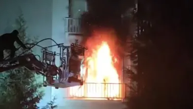 İnegöl'de TOKİ konutlarında yangın korkuttu!