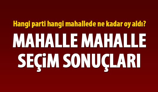 İnegöl Mahalle mahalle seçim sonuçları