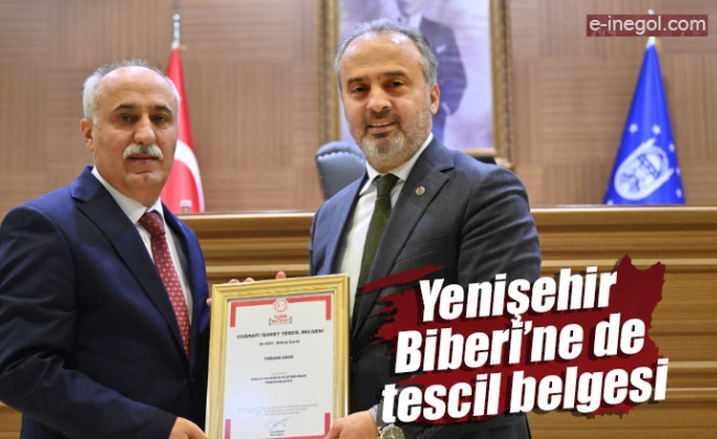 Yenişehir Biberi’ne de tescil belgesi