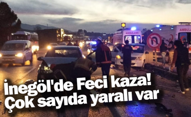 İnegöl'de Feci kaza! Çok sayıda yaralı var