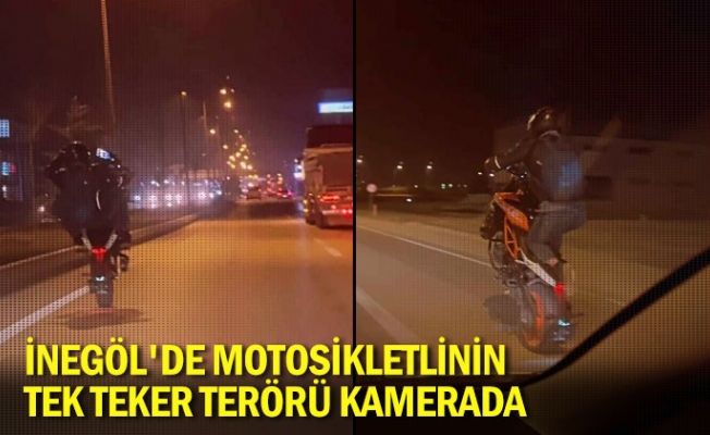 İnegöl'de motosikletlinin tek teker terörü kamerada