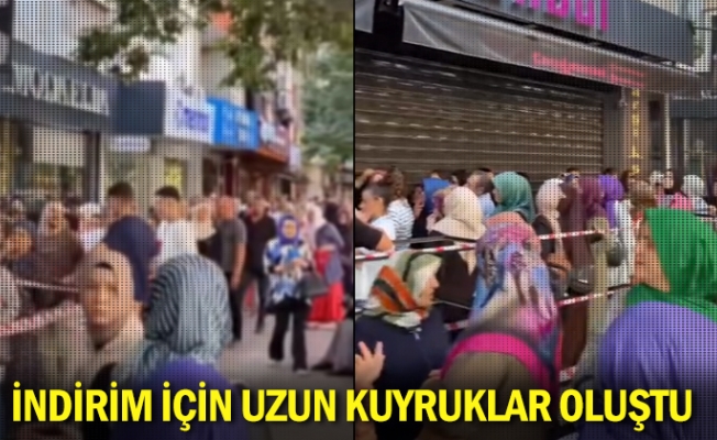 İndirim için uzun kuyruklar oluştu