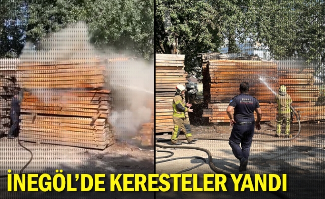 İnegöl'de keresteler yandı