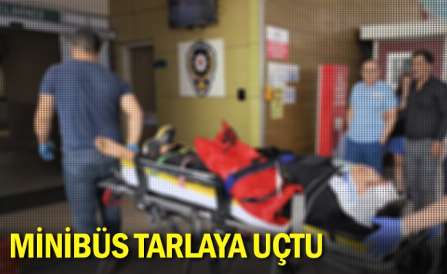 Minibüs tarlaya uçtu