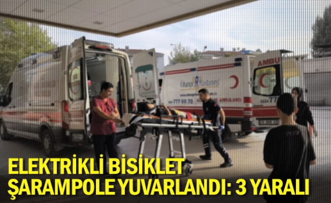 Elektrikli bisiklet şarampole yuvarlandı: 3 yaralı