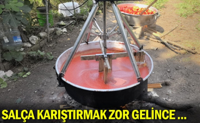 Salça karıştırmak zor gelince ...