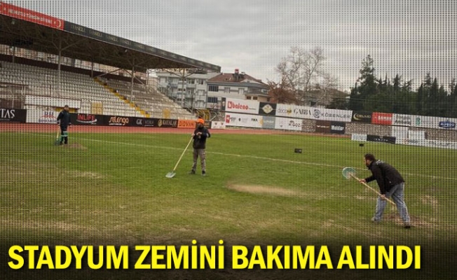 Stadyum zemini bakıma alındı