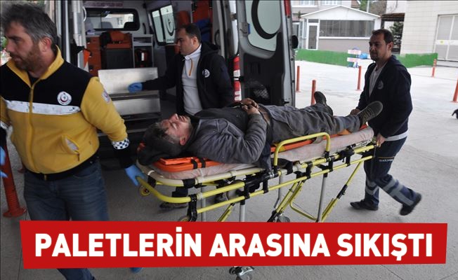 Paletlerin Arasına Sıkıştı