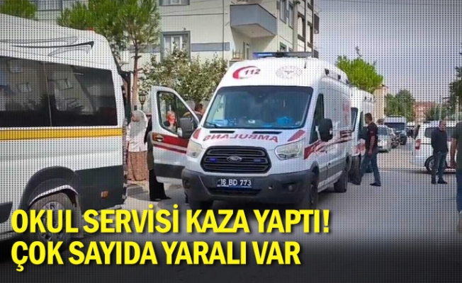 Okul servisi kaza yaptı! Çok sayıda yaralı var