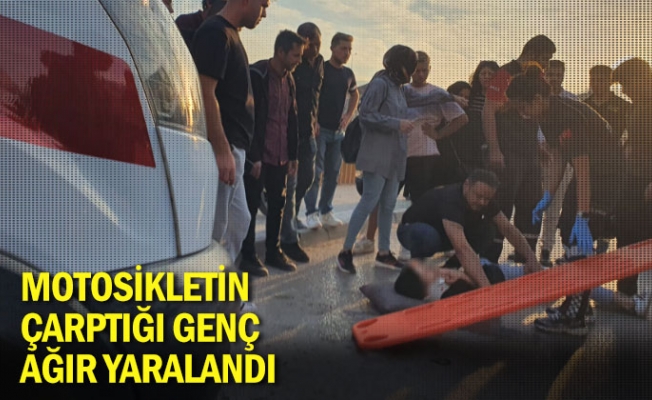 Motosikletin çarptığı genç ağır yaralandı