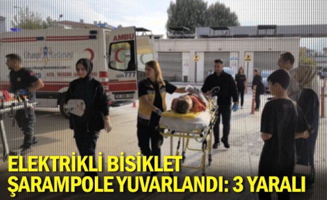 Elektrikli bisiklet şarampole yuvarlandı: 3 yaralı