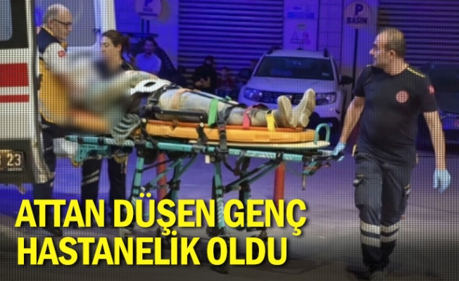 Attan düşen genç hastanelik oldu