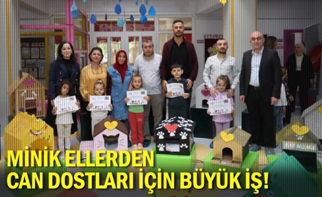 Minik ellerden can dostları için büyük iş!