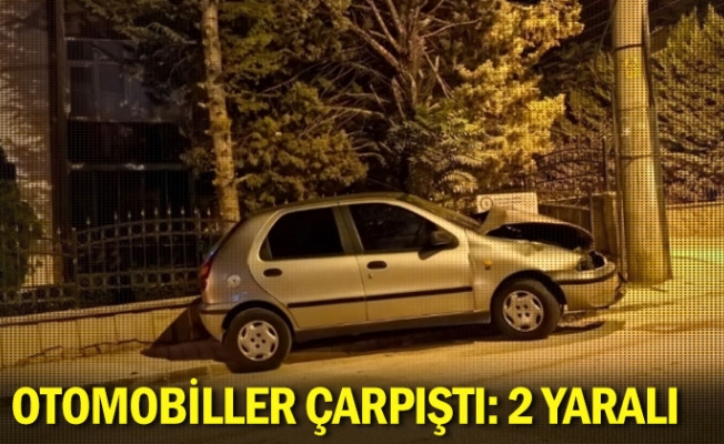 Otomobiller çarpıştı: 2 yaralı