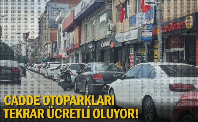 Cadde otoparkları tekrar ücretli oluyor!