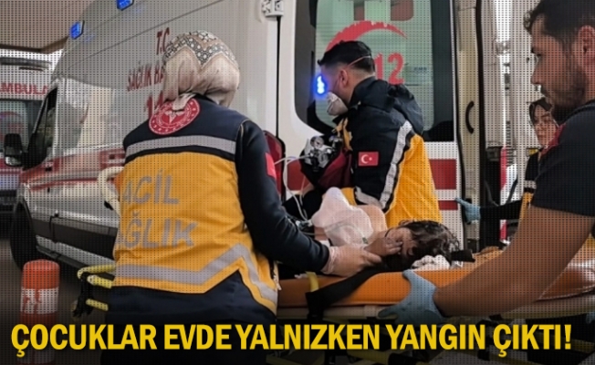 Çocuklar evde yalnızken yangın çıktı!