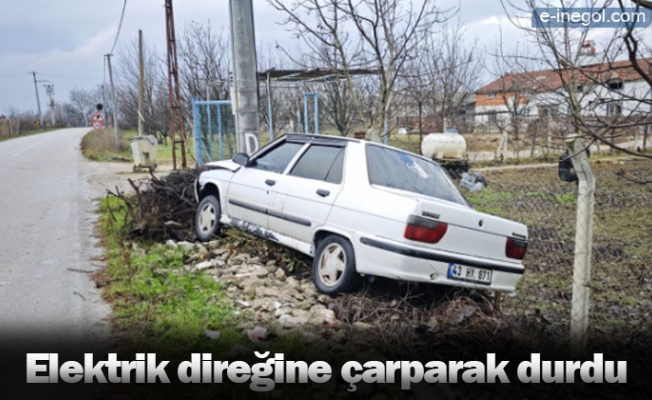 Elektrik direğine çarparak durdu