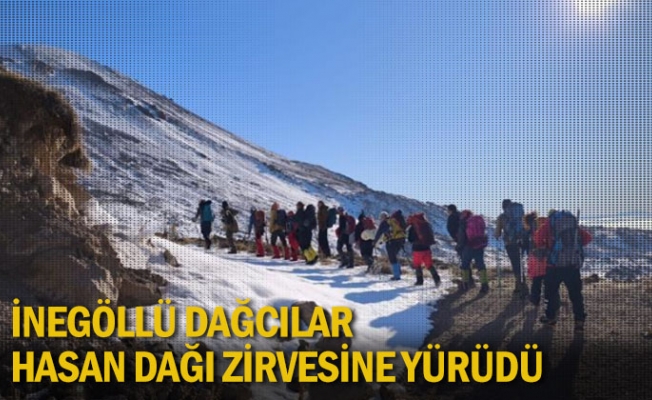 İnegöllü dağcılar Hasan Dağı zirvesine yürüdü