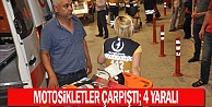 İnegöl'de motosikletler  çarpıştı: 4 yaralı