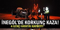 İnegöl’de feci kaza: 4 genç hayatını kaybetti