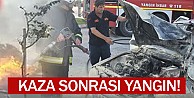 Kaza sonrası yangın!