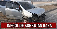 İnegöl'de korkutan kaza