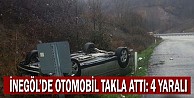 İnegöl'de Otomobil Takla Attı: 4 Yaralı