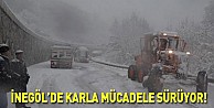 İnegöl'de karla mücadele sürüyor!