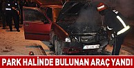 Park halinde bulunan araç yandı