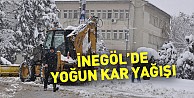 İnegöl'de yoğun kar yağışı