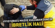 Uyuşturucu madde kullanan gencin ibretlik hali