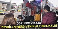 Görünmez kaza: Devrilen merdivenin altında kaldı