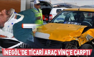 Ticari Araç Vince Çarptı; 2 Yaralı