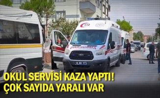 Okul servisi kaza yaptı! Çok sayıda yaralı var