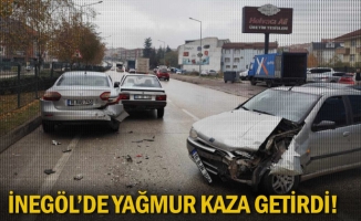 İnegöl'de yağmur kaza getirdi