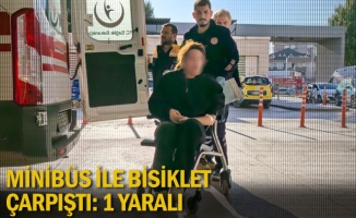 Minibüs ile bisiklet çarpıştı: 1 yaralı