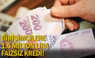 Girişimcilere 1,5 milyon lira faizsiz kredi!