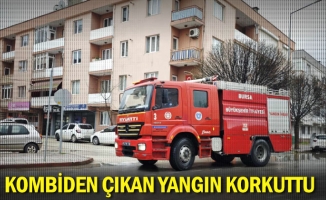 Kombiden çıkan yangın korkuttu