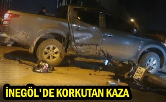 İnegöl'de korkutan kaza