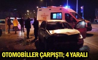 Otomobiller çarpıştı; 4 yaralı