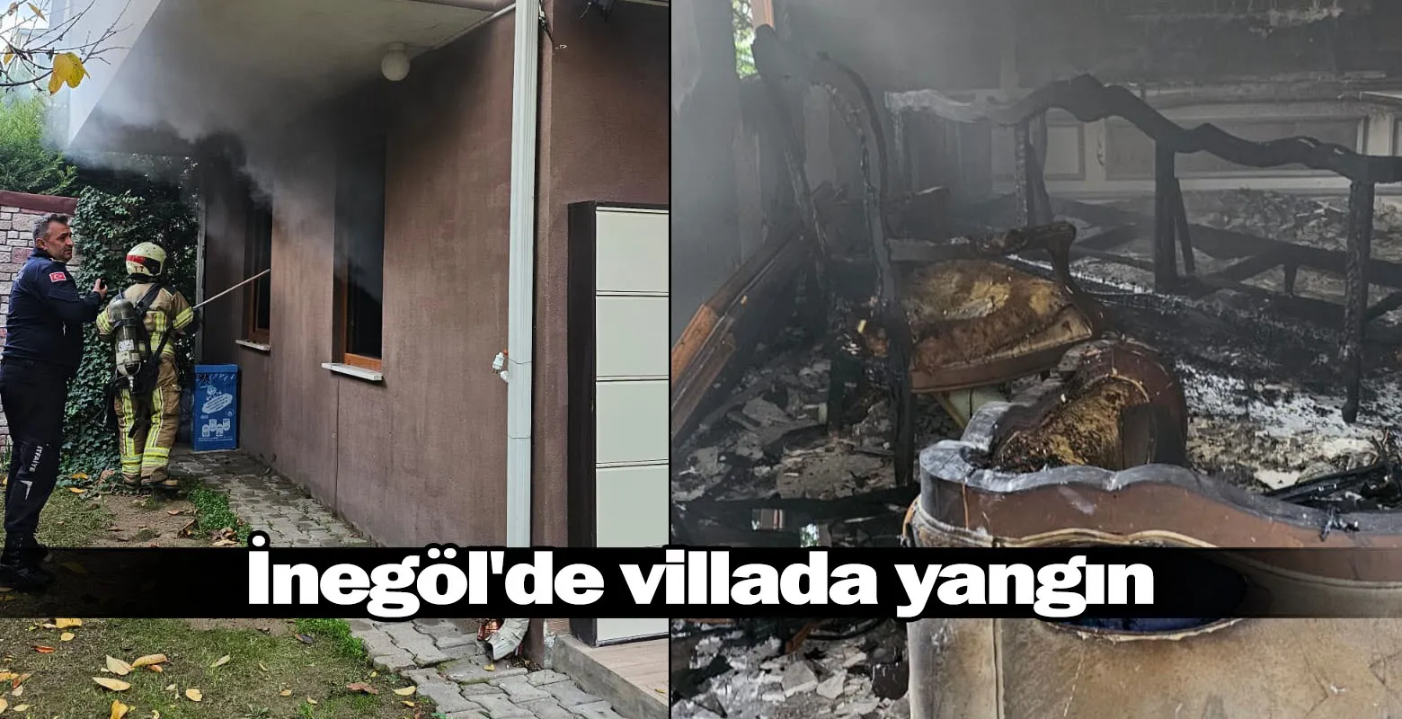 İnegöl'de villada yangın