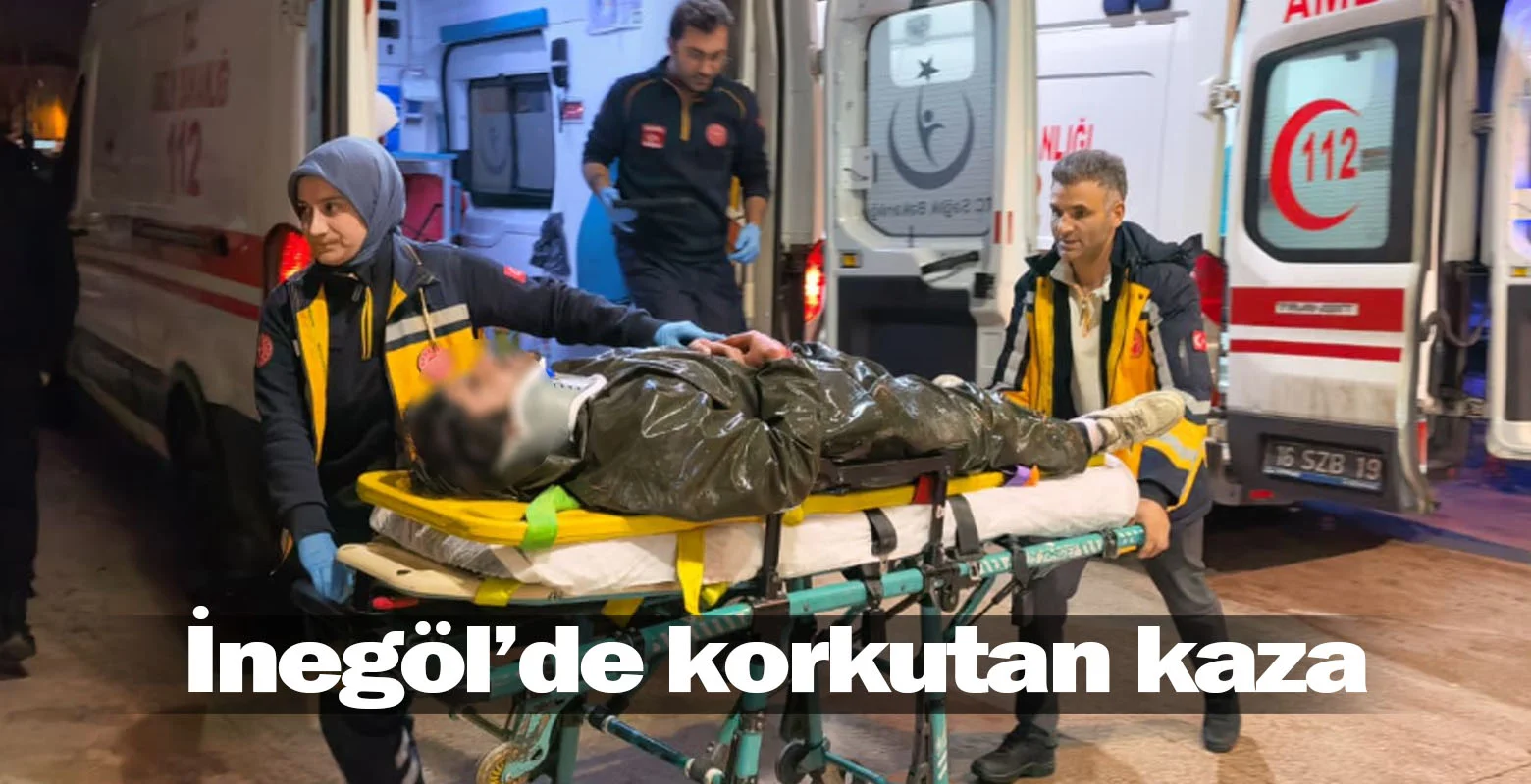 İnegöl'de korkutan kaza