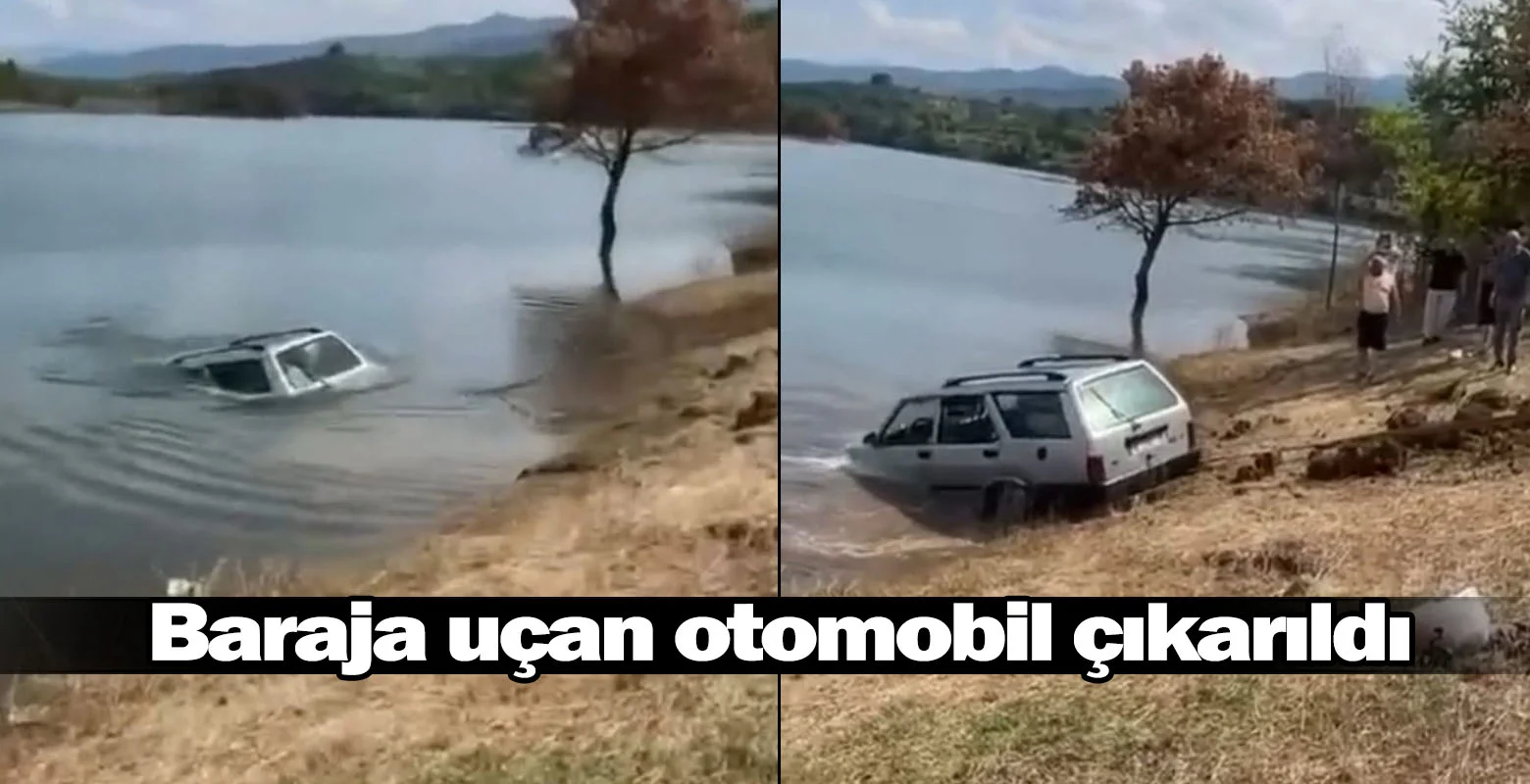 Baraja uçan otomobil çıkarıldı