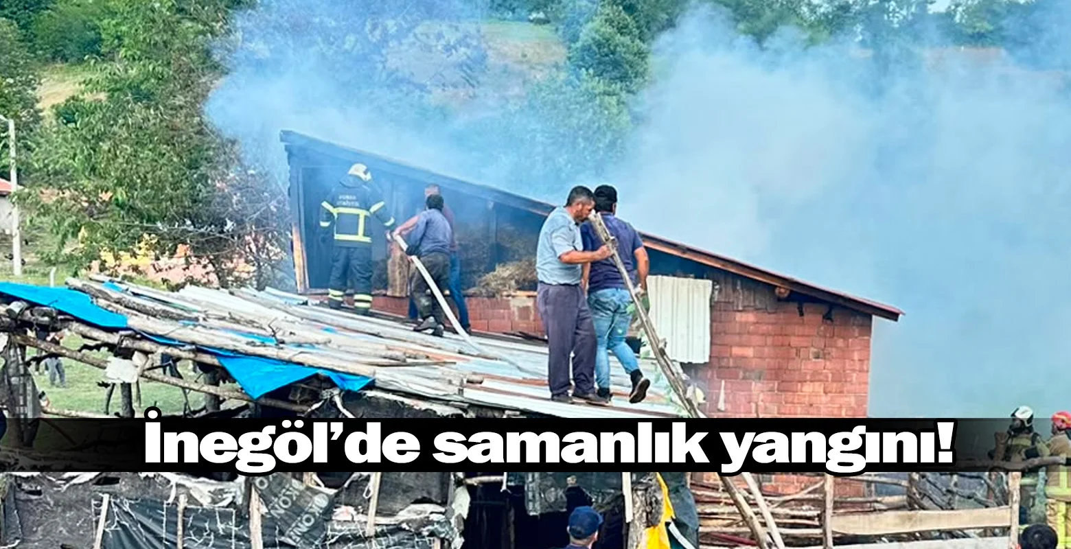 İnegöl'de samanlık yangını!